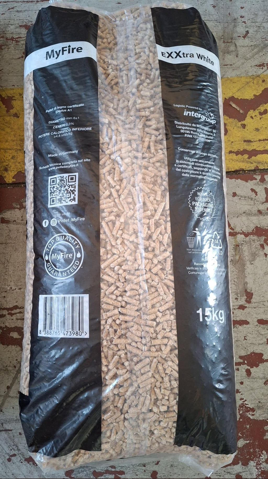 Pellet MyFire ExtraWhite A1 EnPlus 72 Sacchi da 15 Kg